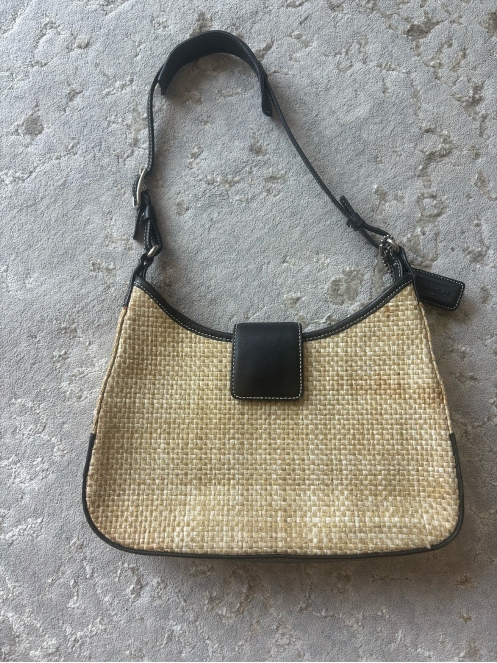 Rare Vintage Coach Straw Bag